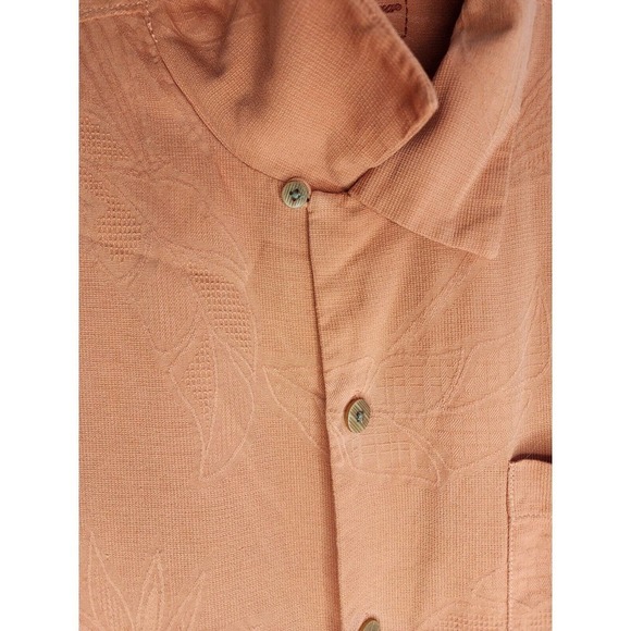 Tommy Bahama Mens Coral 100% Silk Short Sleeve Button Down Hawaiian Shirt XL - Picture 7 of 15